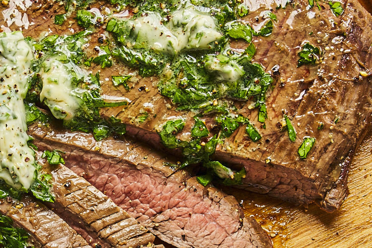 London Broil with Garlicky Herb Butter
